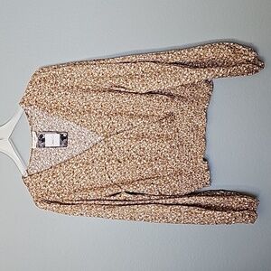 Wild Jasmine Plus Size Romantic NWT Long sleeve crop top blouse 2X Grovely Co